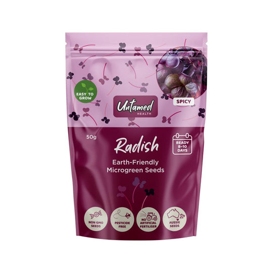 UNTAMED HEALTH MICROGREEN SEEDS RADISH 50G
