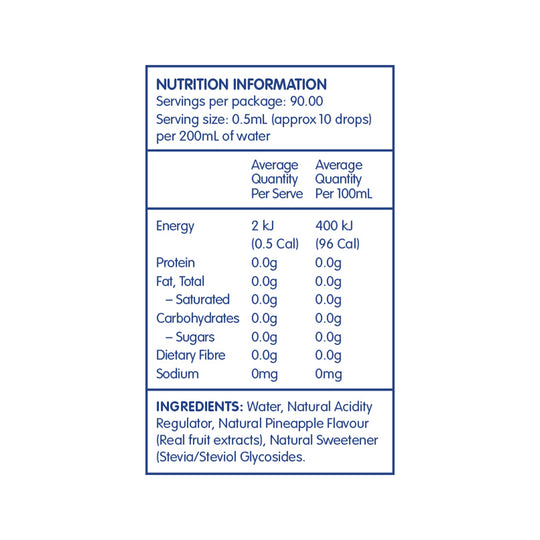 Vital Zing Water Drops (Flavour Enhancer with Stevia) Pineapple 45ml