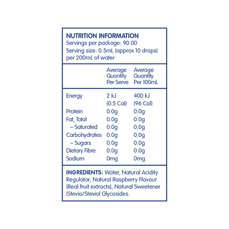 Vital Zing Water Drops (Flavour Enhancer with Stevia) Raspberry 45ml