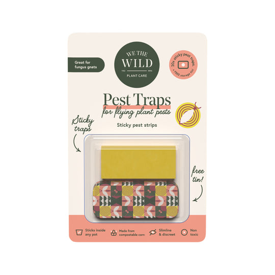 We The Wild Plant Care Pest Traps (For Flying Plant Pests) Sticky Pest Strips + Storage Tin x 20 Pack  SELL THROUGH