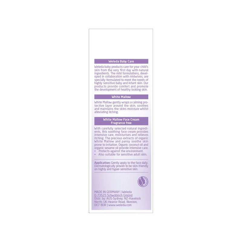 Weleda Baby Derma Face Cream White Mallow (Fragrance Free) 50ml