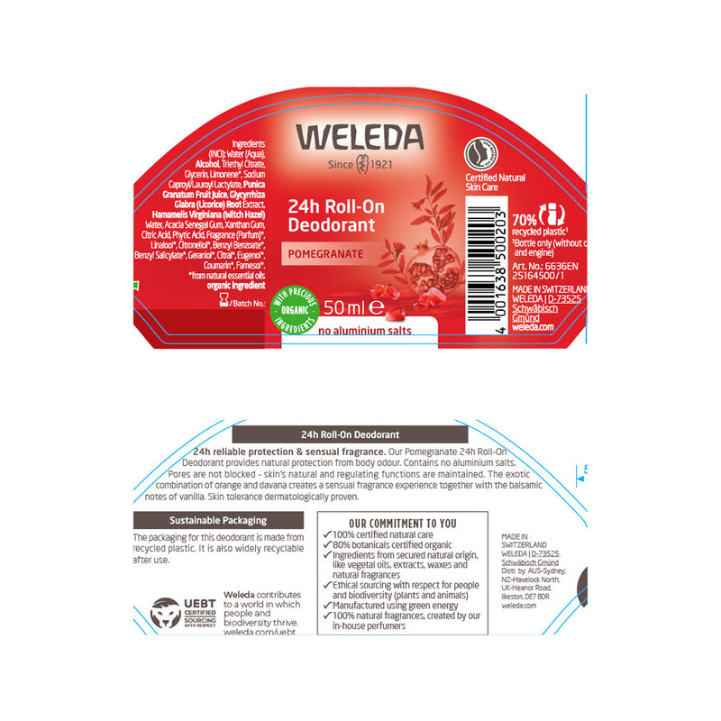 Weleda 24hr Deo Roll-On Pomegranate 50ml
