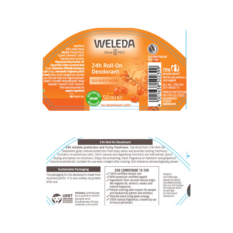 Weleda 24hr Deo Roll-On Sea Buckthorn 50ml