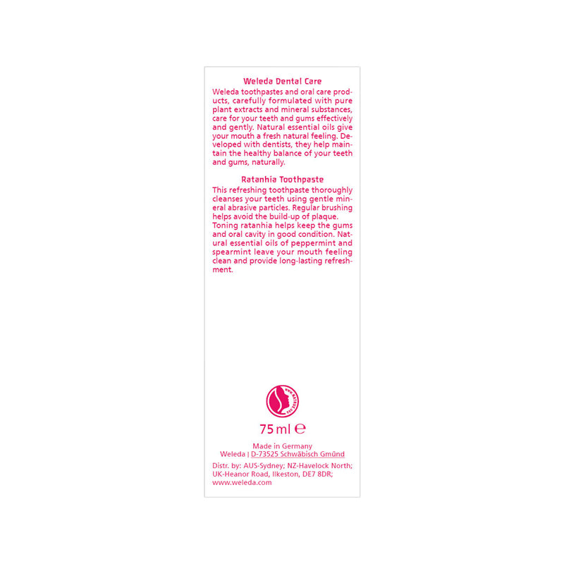 Weleda Oral Care Toothpaste Ratanhia (Herbal Mint Flavour) 75ml