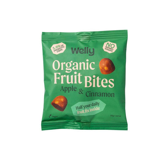 WELLY ORGANIC FRUIT BITES APPLE PIE (APPLE & CINNAMON) 30G X 14 DISPLAY