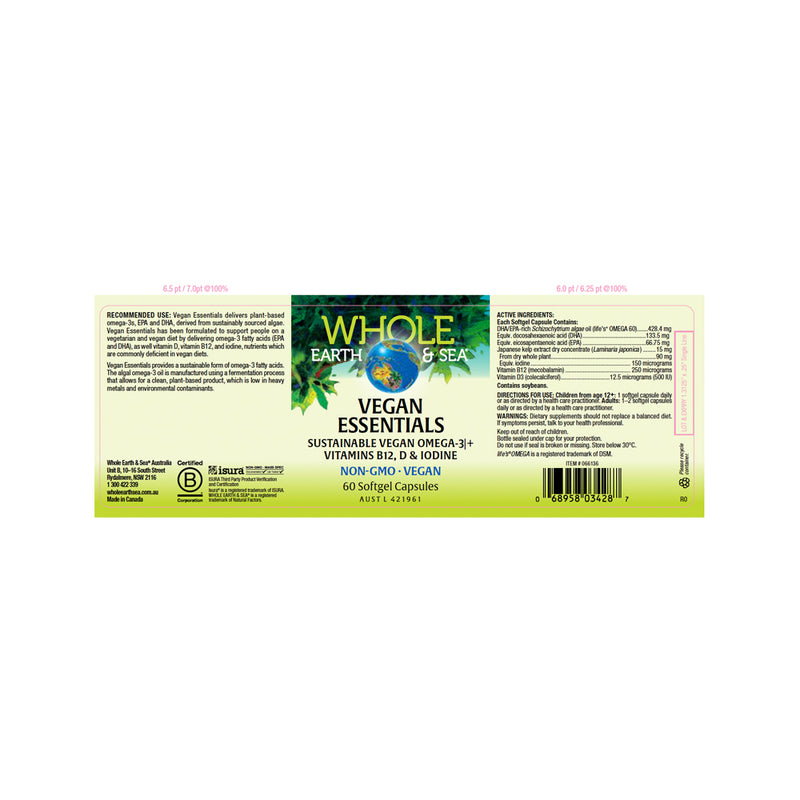 Whole Earth & Sea Vegan Essentials 60c