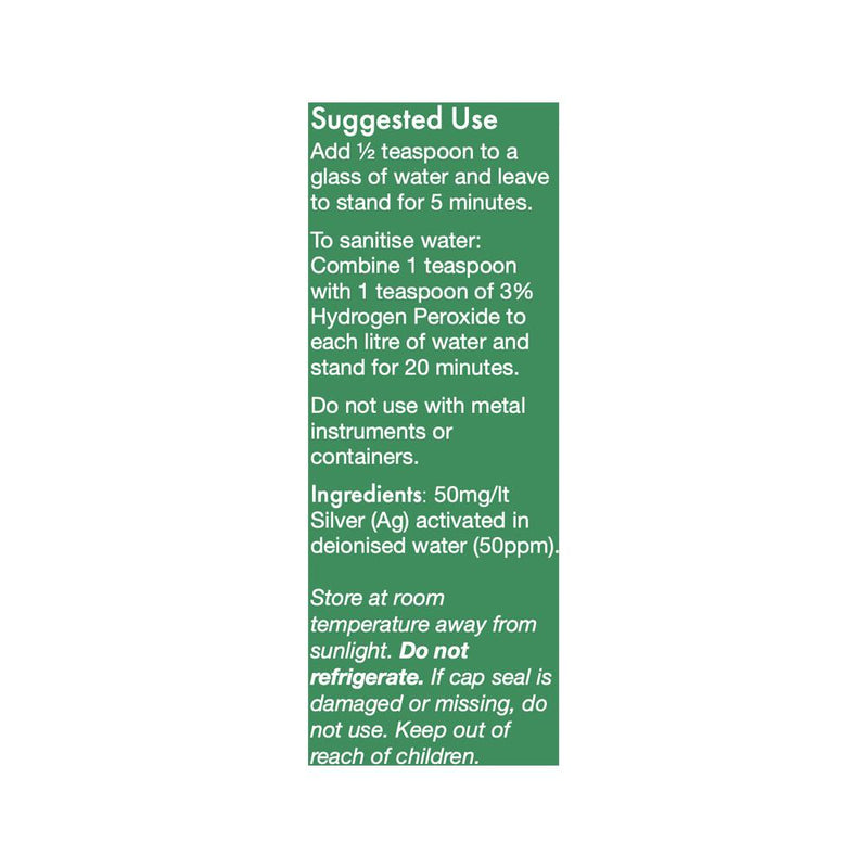 WONDER FOODS COLLOIDAL SILVER 50PPM 200ML  OBSOLETE MANUFACTURER