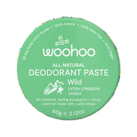 Woohoo Deodorant Paste Wild (Extra Strength Unisex) Tin 60g