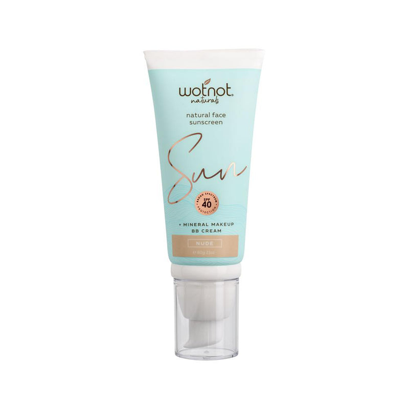 Wotnot Naturals Natural Face Sunscreen SPF 40 + Mineral MakeUp BB Cream Nude 60g  SELL THROUGH
