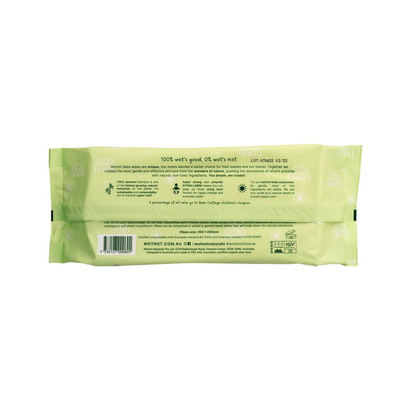 Wotnot Naturals 100% Natural Baby Wipes x 70 Pack