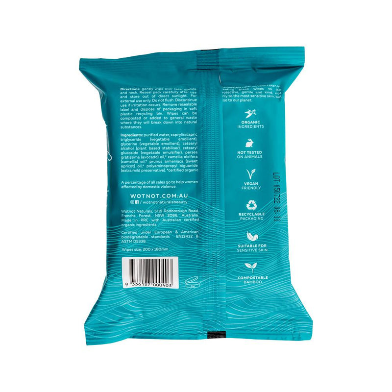 Wotnot Naturals All Natural Face Wipes Ultra-Hydrating x 25 Pack
