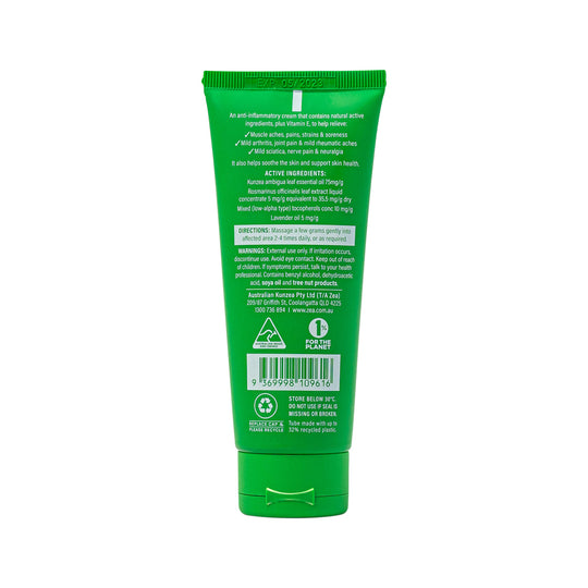 Zea Relief Kunzea Pain Relief Cream (Kunzea Rosemary Lavender Vitamin E) Tube 100g