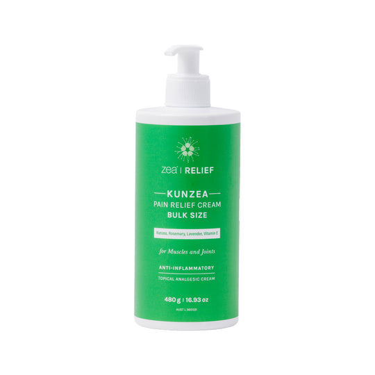 Zea Relief Kunzea Pain Relief Cream (Kunzea Rosemary Lavender Vitamin E) Pump 480g