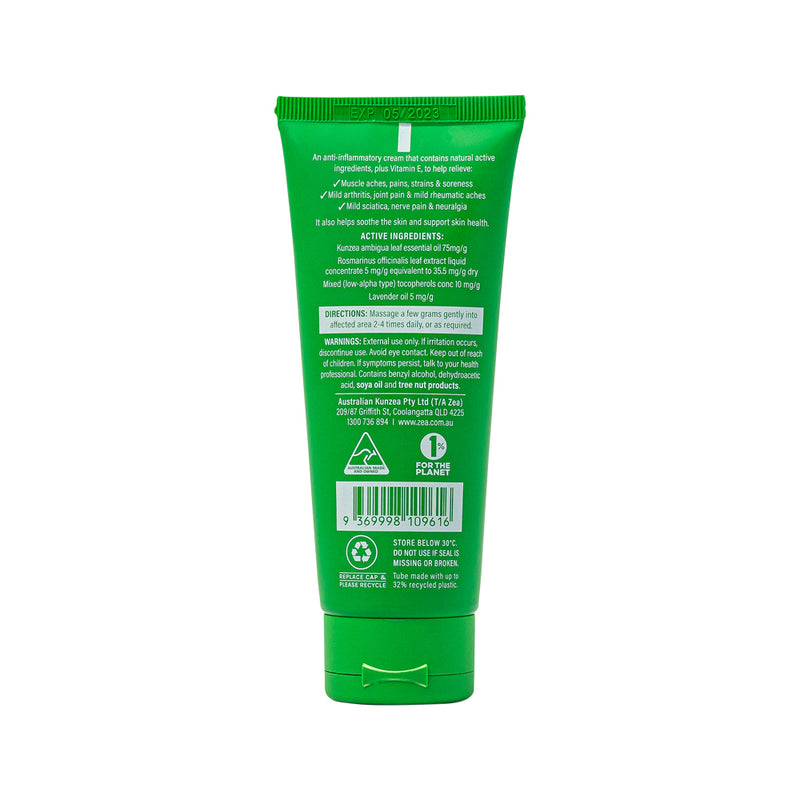 Zea Relief Kunzea Pain Relief Cream (Kunzea Rosemary Lavender Vitamin E) Tube 50g